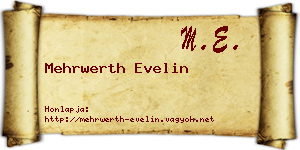 Mehrwerth Evelin névjegykártya